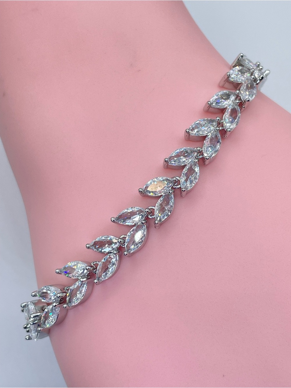 Swarovski Crystal Elements Marquise Tennis Bracelet Glam Bridal